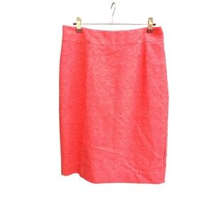 Banana Republic Skirt Womens 8 Pink Light Heliconia Lace Pencil Career Lined New